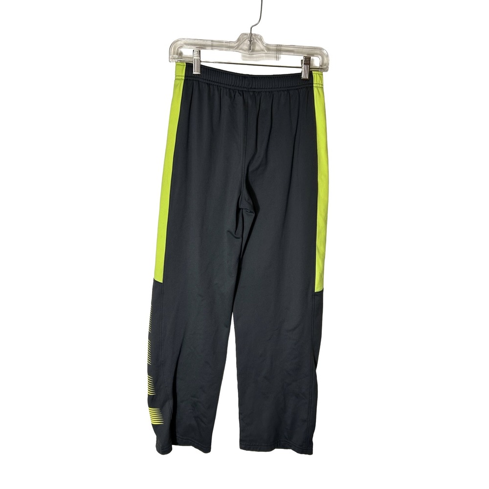 Xersion Boys Large 14/16 Athletic‎ Pants Gray Neon Yellow Graphic Stripe Joggers